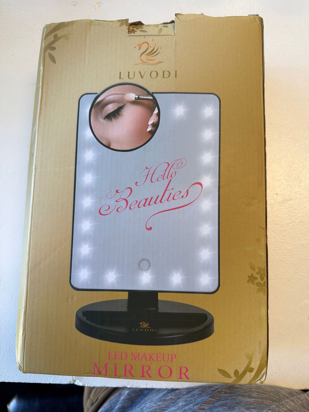 Luvodi LED Makeup Mirror 10 Times Magnifying Folding ABS